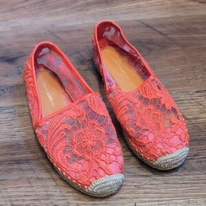 Women's Red Lace Espadrilles